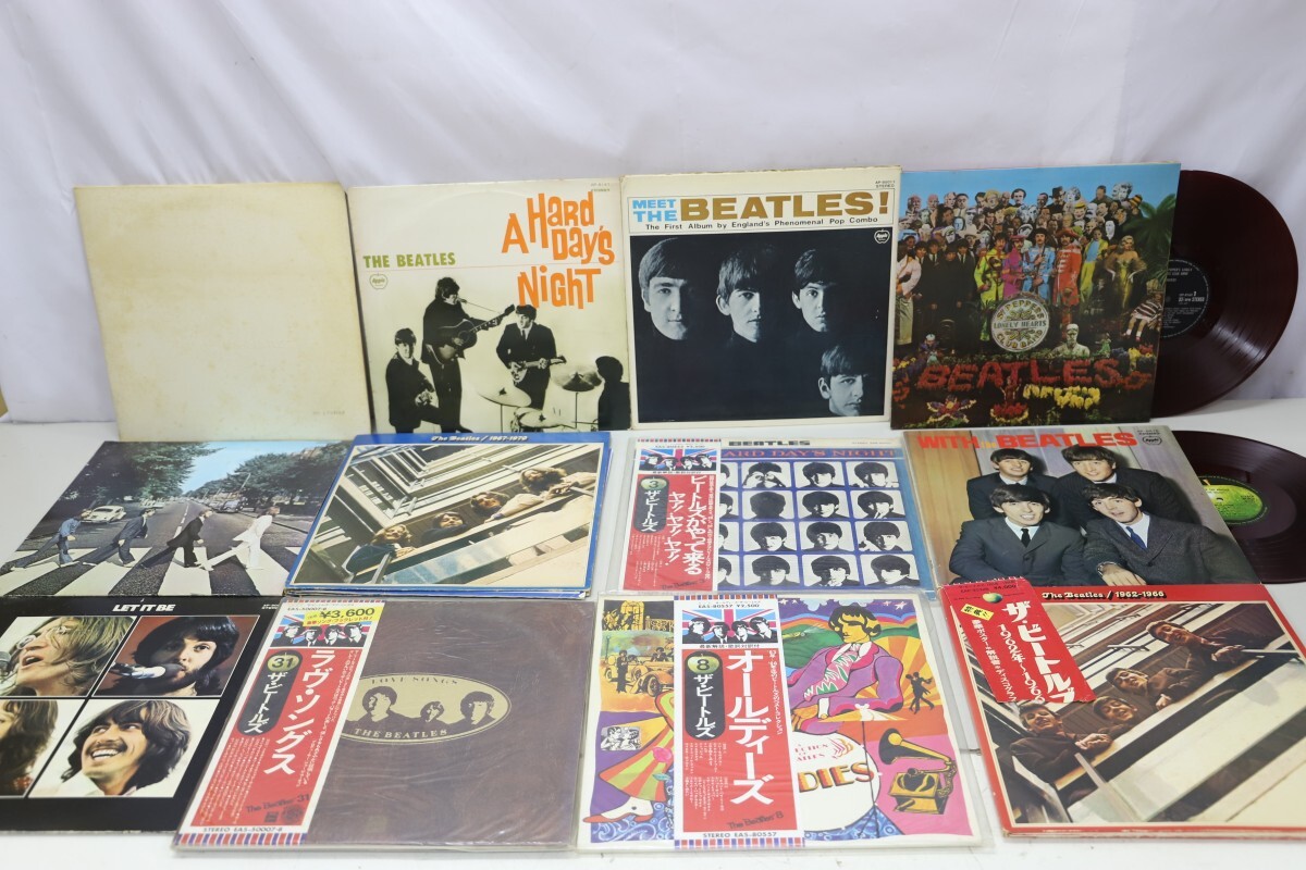 THE BEATLES ザ・ビートルズ LPレコード 12枚まとめて 赤盤2枚 LET IT BE/ABBEY ROAD/A HARD DAYS NIGHT（A2621）の画像1