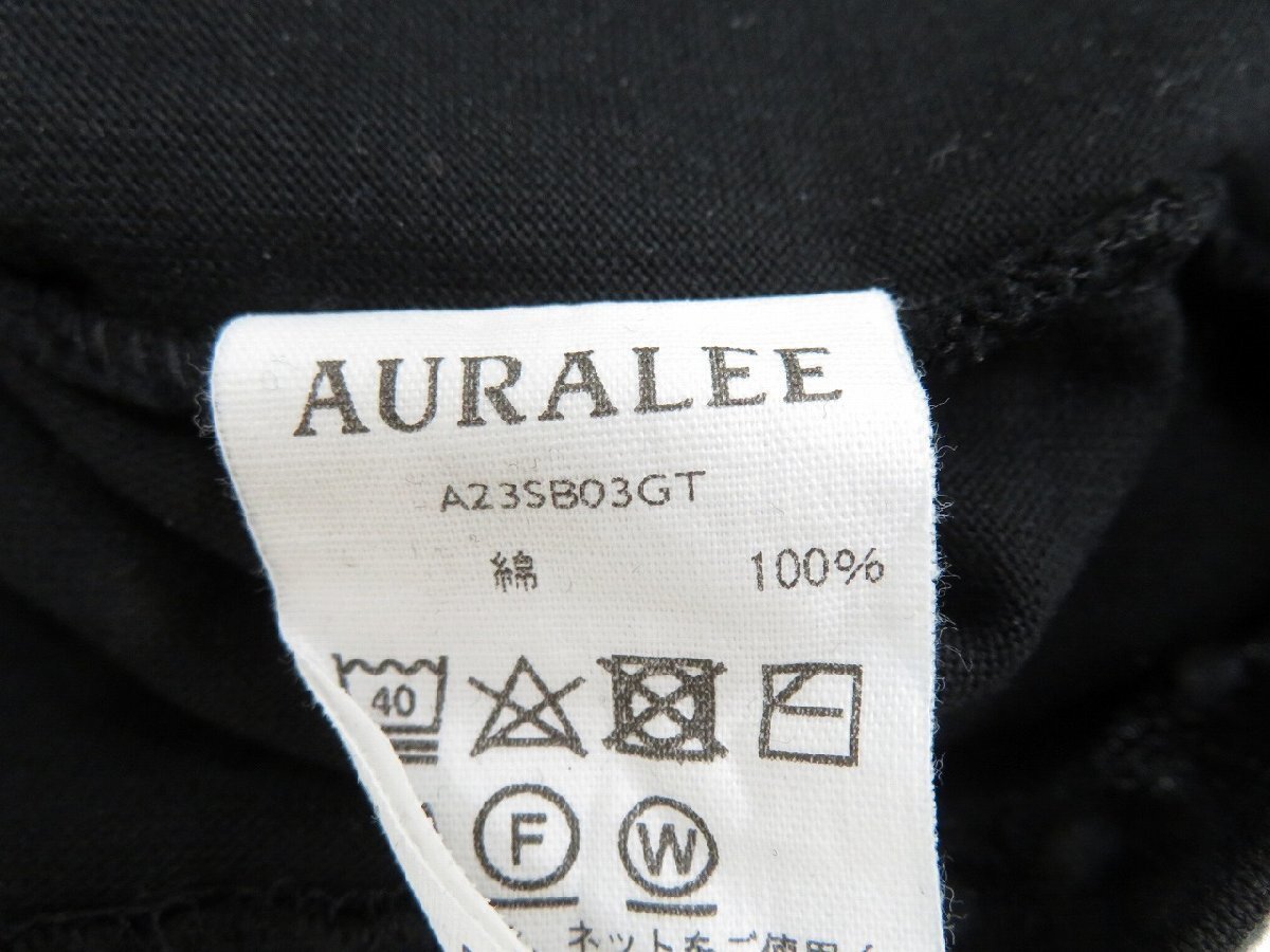 7T0572【クリックポスト対応】AURALEE LUSTER PLAITING NARROW BOAT NECK TEE A23SB03GTの画像4