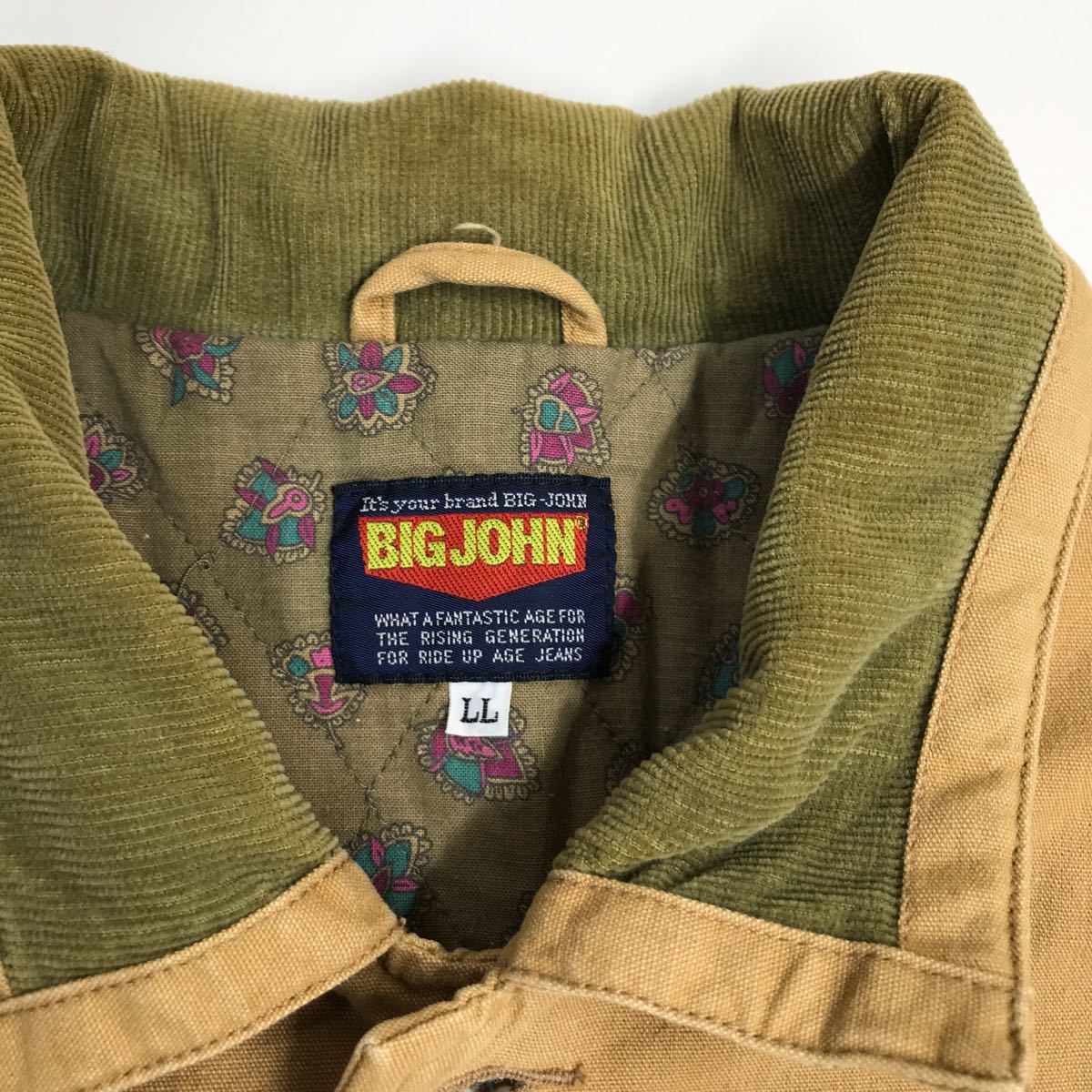 BIG JOHN ビッグジョン　カバーオール　ジャケット　ハンティングジャケット風　90s メンズ　LL(XL)サイズ　33-7a_画像4