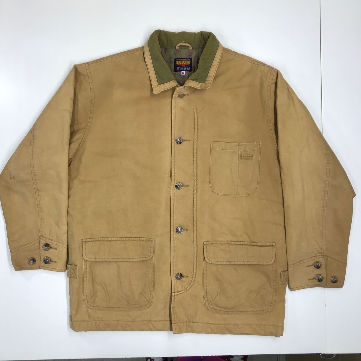 BIG JOHN ビッグジョン　カバーオール　ジャケット　ハンティングジャケット風　90s メンズ　LL(XL)サイズ　33-7a_画像1