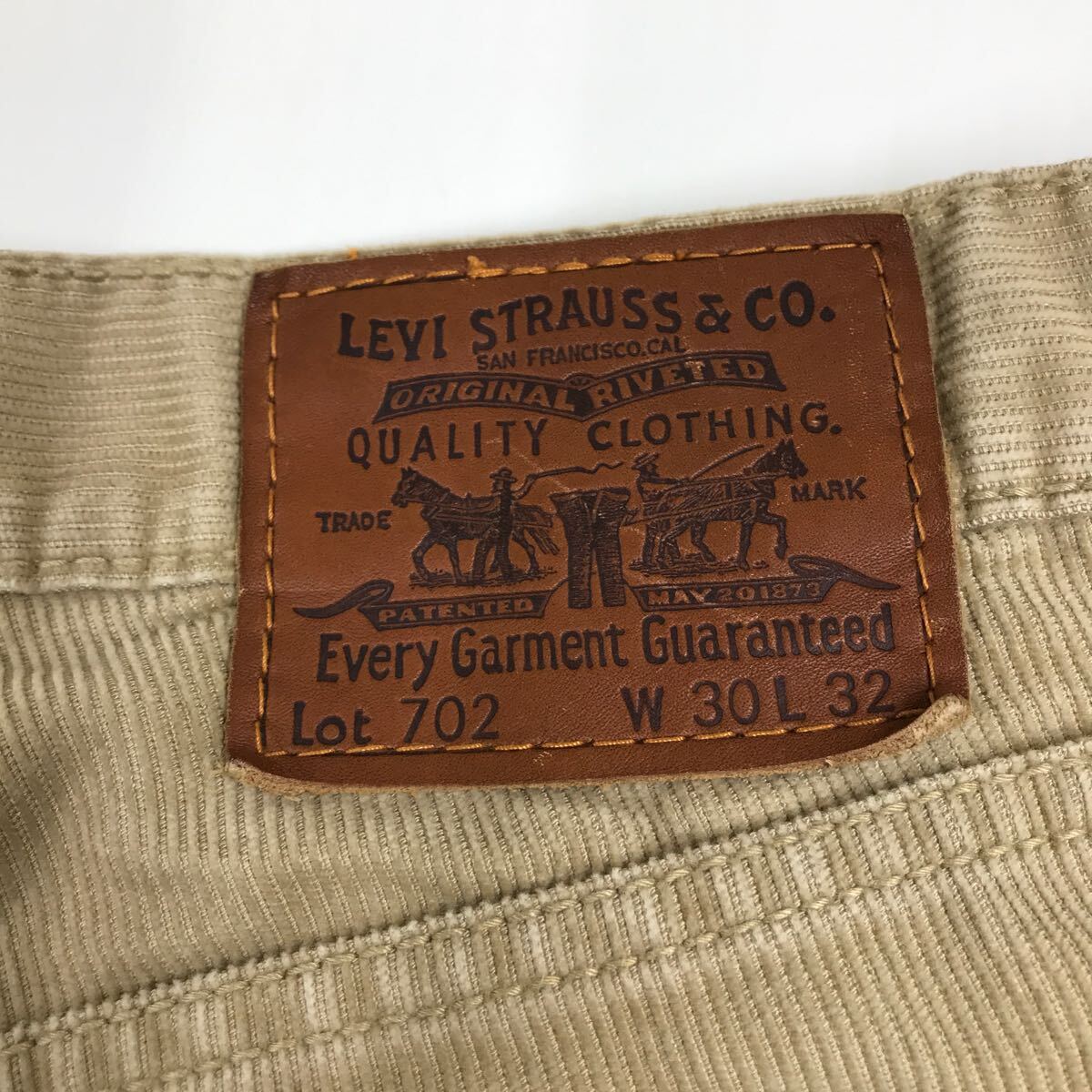 LEVI'S リーバイス 702 コーデュロイパンツ　ベージュ　牛革パッチ　W30 33-19a_画像6