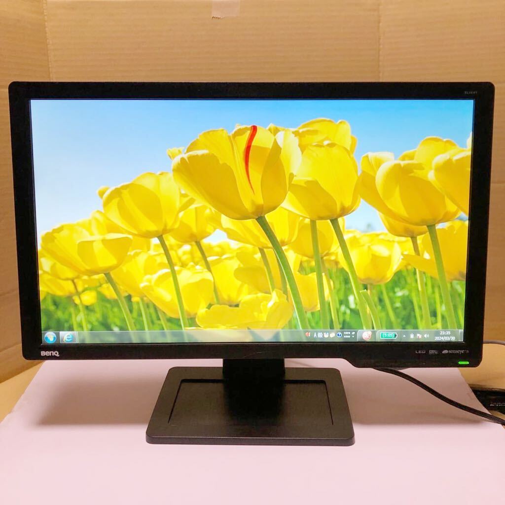 中古良品BenQ 24型 XL2410T LEDモニター 120Hz /フルHD/LED液晶 縦置き可 ゲーミングディスプレイ動作品　管理番号SHY854