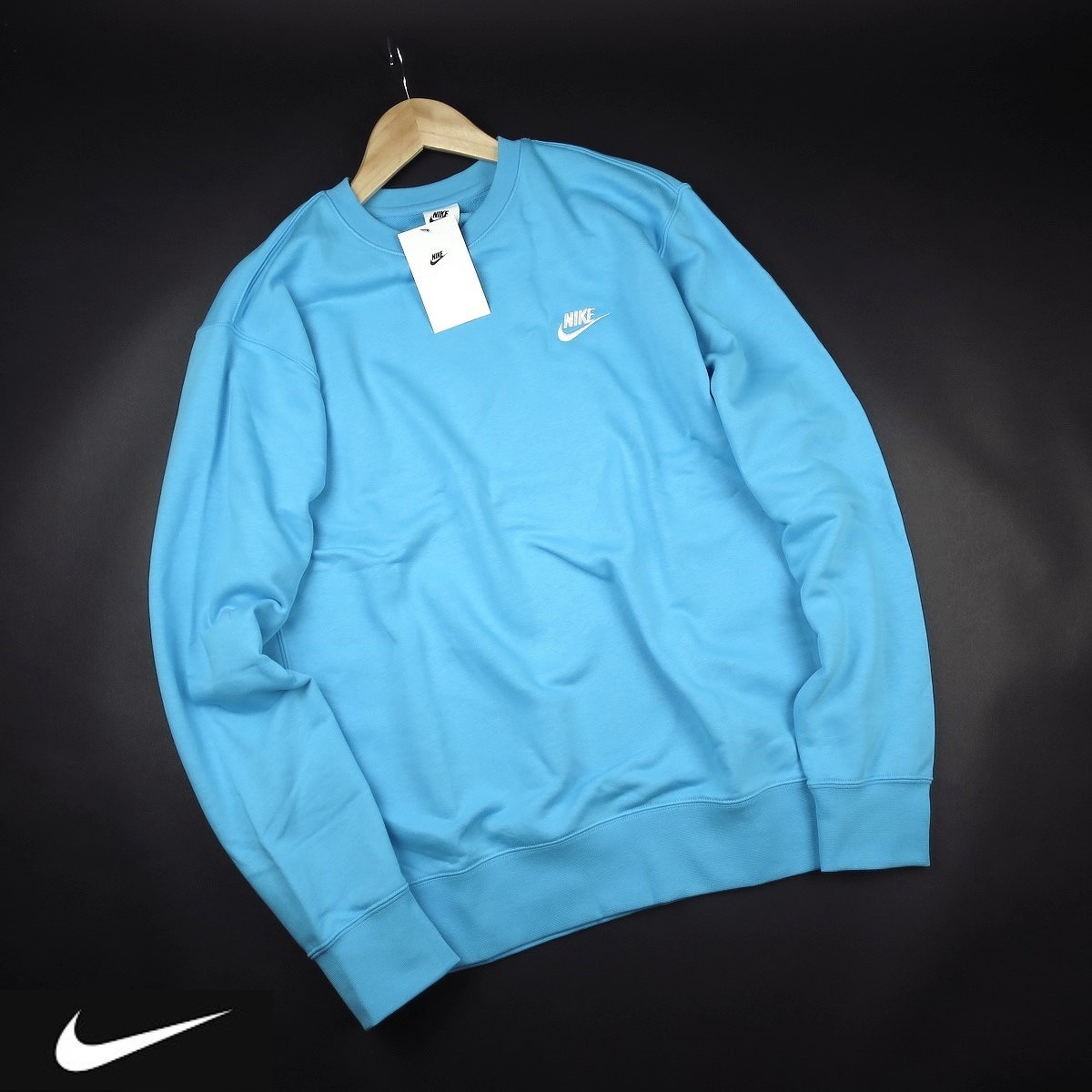 新品★NIKE/ナイキ/フレンチ テリークルーネック薄手スウェット667/416青/【L】_画像1