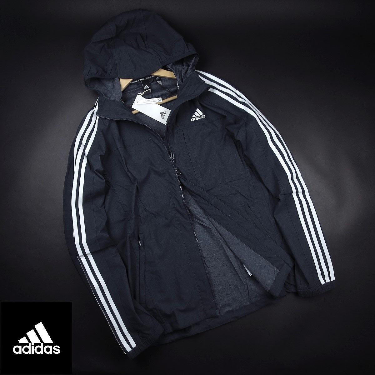  новый товар * Adidas /adidas/s Lee полоса s Denim Like ветровка F22/389 темно-синий /[L]