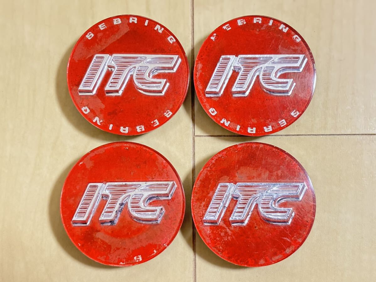 RAYS レイズ ITC SEBRING セブリングセンターキャップ 中古 4個 赤　レッド_画像1