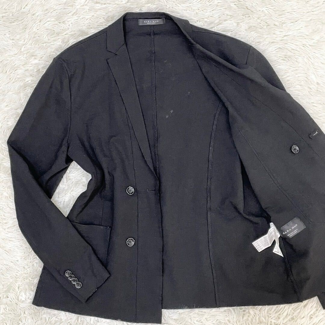 ZARA MAN【美品】テーラードジャケット ダブル 黒 ザラ Lサイズ ZARA MAN【美品】テーラードジャケット ダブル 黒 ザラ Lサイズ