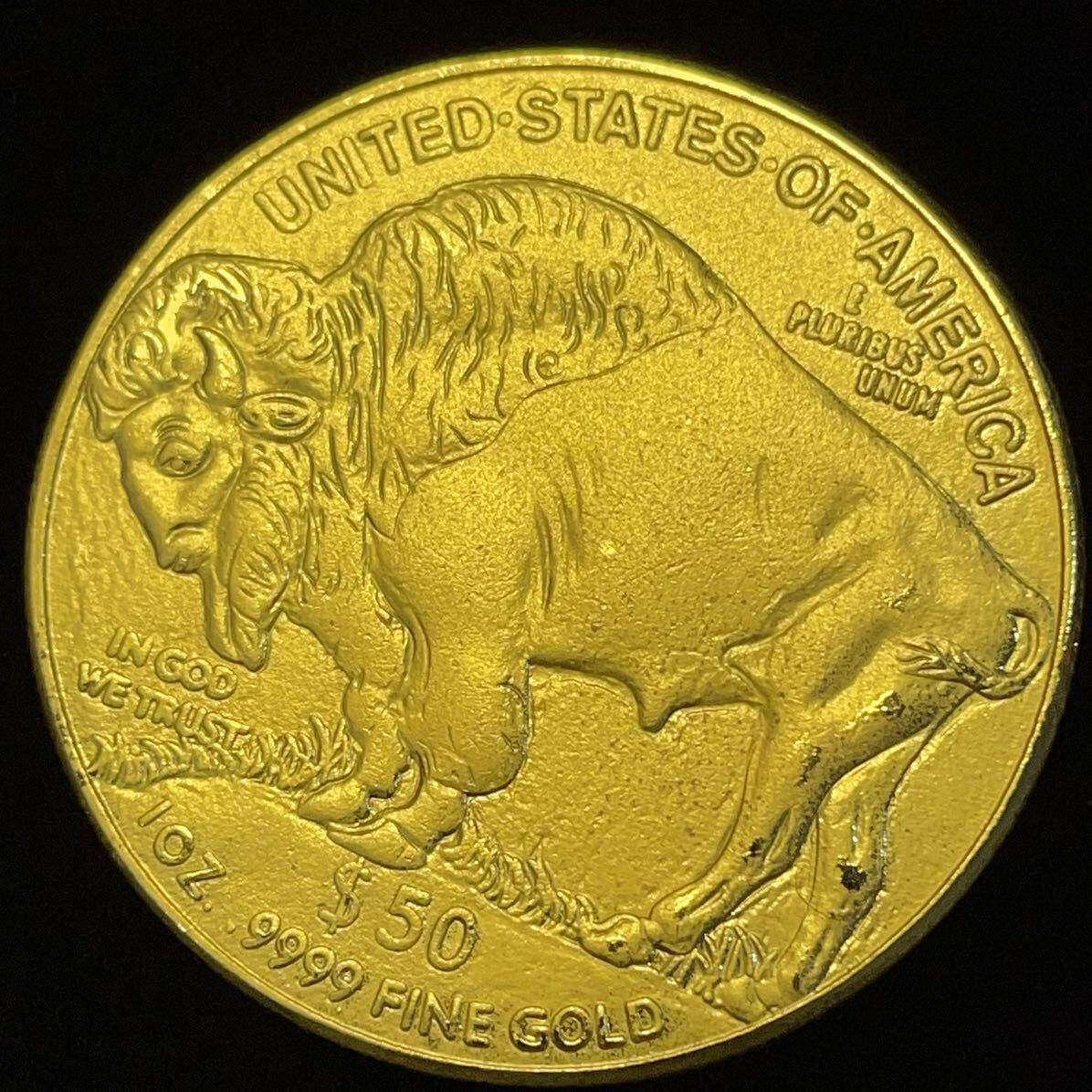 「レプリカ」 アメリカ 硬貨 古銭 アメリカン・インディアン 2008年 セントラルパーク動物園 水牛 ブラックダイヤモンドの画像2