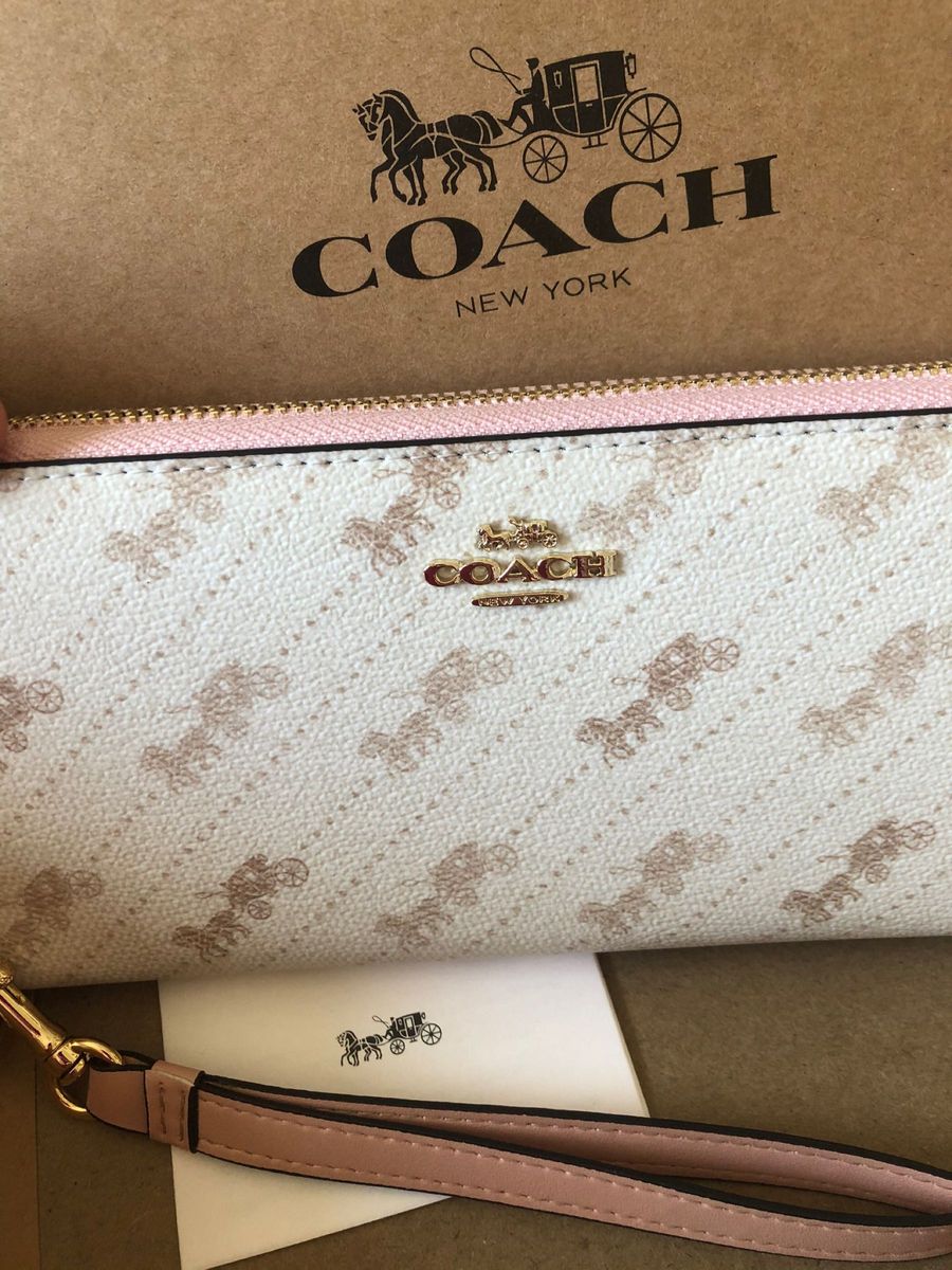 【新品未使用】COACH 長財布 ホースアンドキャリッジ ストラップ付き