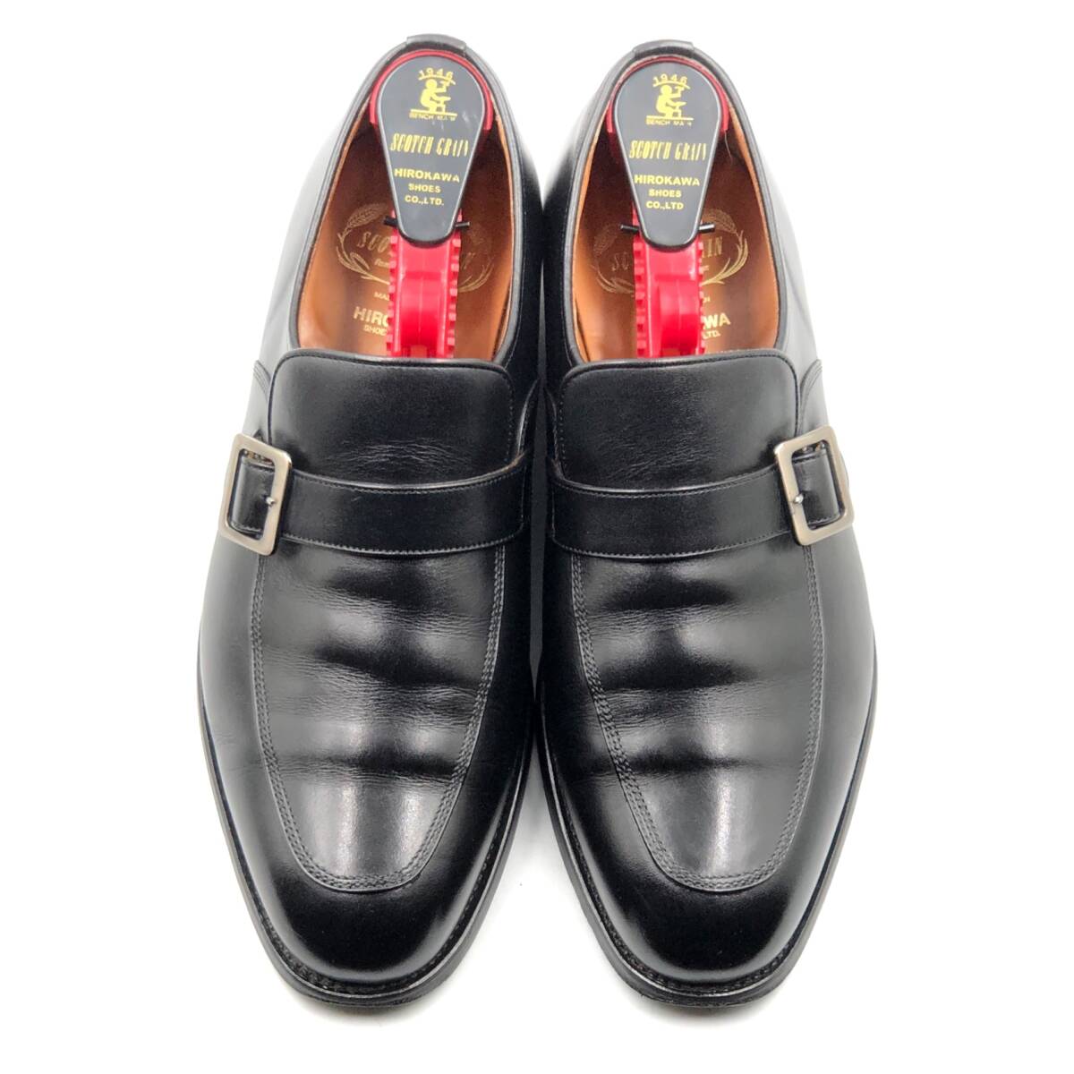 即決 SCOTCH GRAIN スコッチグレイン 25cmEEEE 4013 メンズ レザーシューズ モンクストラップ 黒 ブラック 革靴 皮靴 ビジネスシューズ