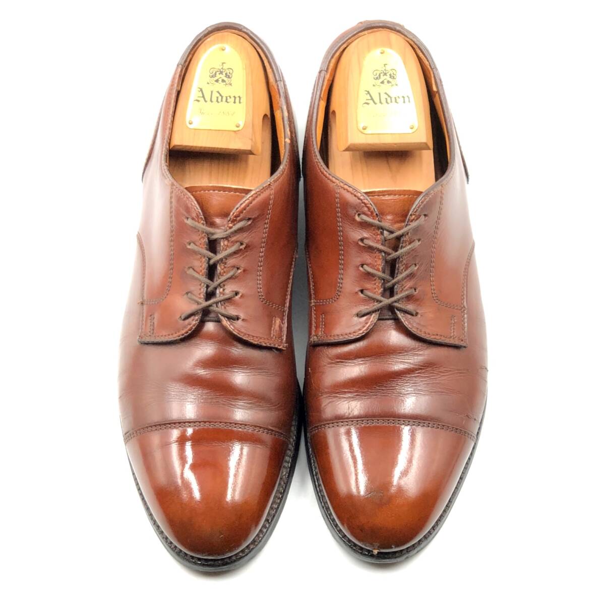 即決 ALDEN オールデン 27cm 9 972 メンズ レザーシューズ ストレートチップ 外羽根 茶 ブラウン 革靴 皮靴 ビジネスシューズ