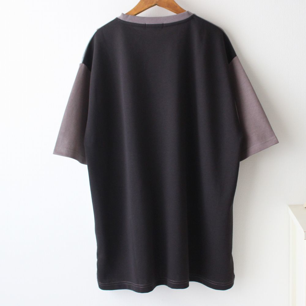 【XLサイズ】新品タケオキクチ THE SHOP TK ブロッキング プルオーバー Tシャツ メンズ　モカブラウン×グレー×黒_画像4