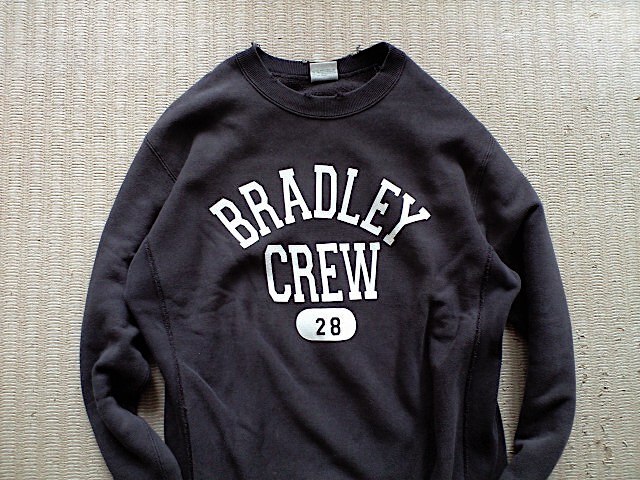 即決 70s 復刻 緑タグ Lサイズ Champion REVERSE WEAVE クルーネック スウェット BRADLEY CREW カプセル 炭黒の画像4