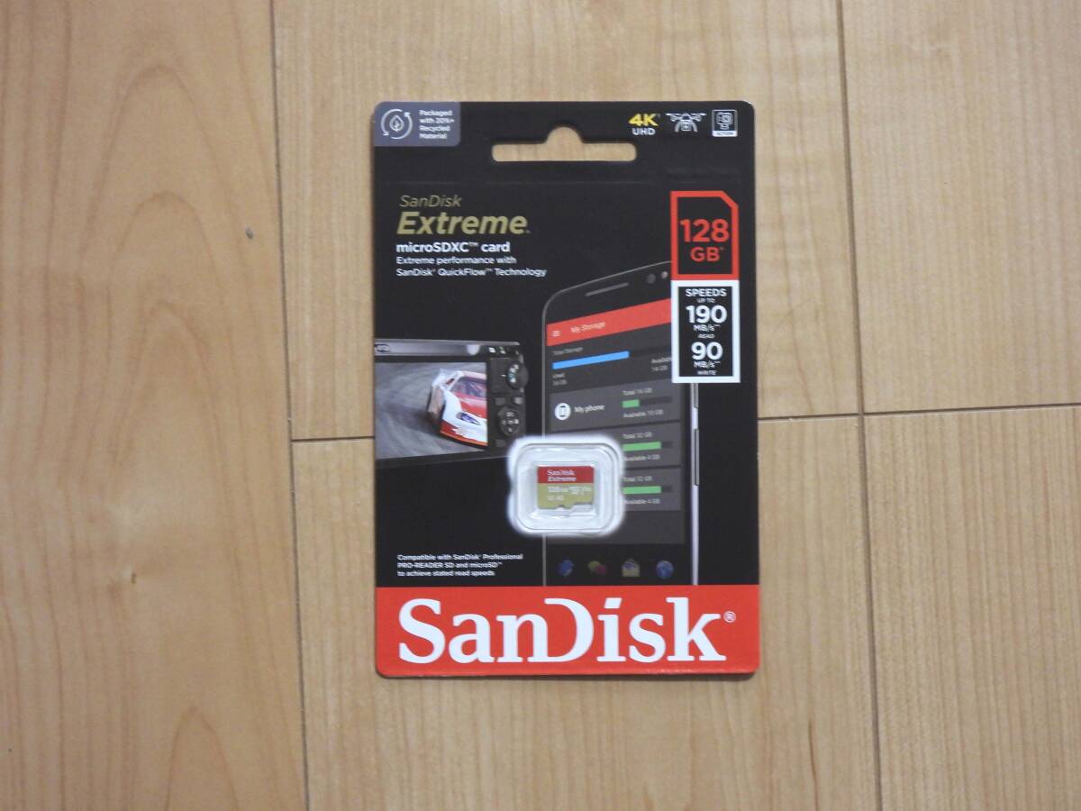 新品未使用 マイクロSDカード 128GB サンディスク 190mb/s Extreme 高速 送料無料 sandisk microSDカード ニンテンドースイッチ 即決_画像2