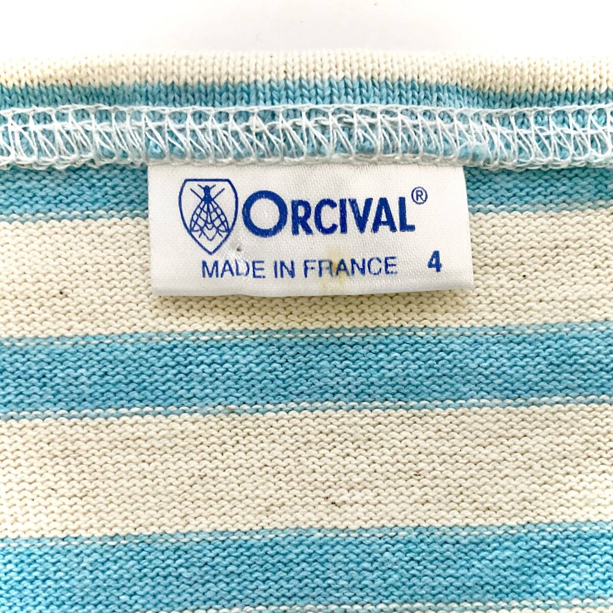 未使用　ORCIVAL　カットソー　フランス製/サイズ4　ECRU/LAZULI　　　M218_画像3