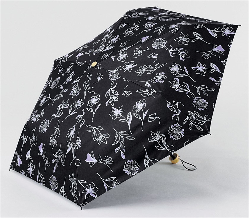 [ new goods * postage included!]. rain combined use folding umbrella black umbrella NAKATANI( middle .)Narural Basic UV cut COOL light weight .. shade floral print for women 