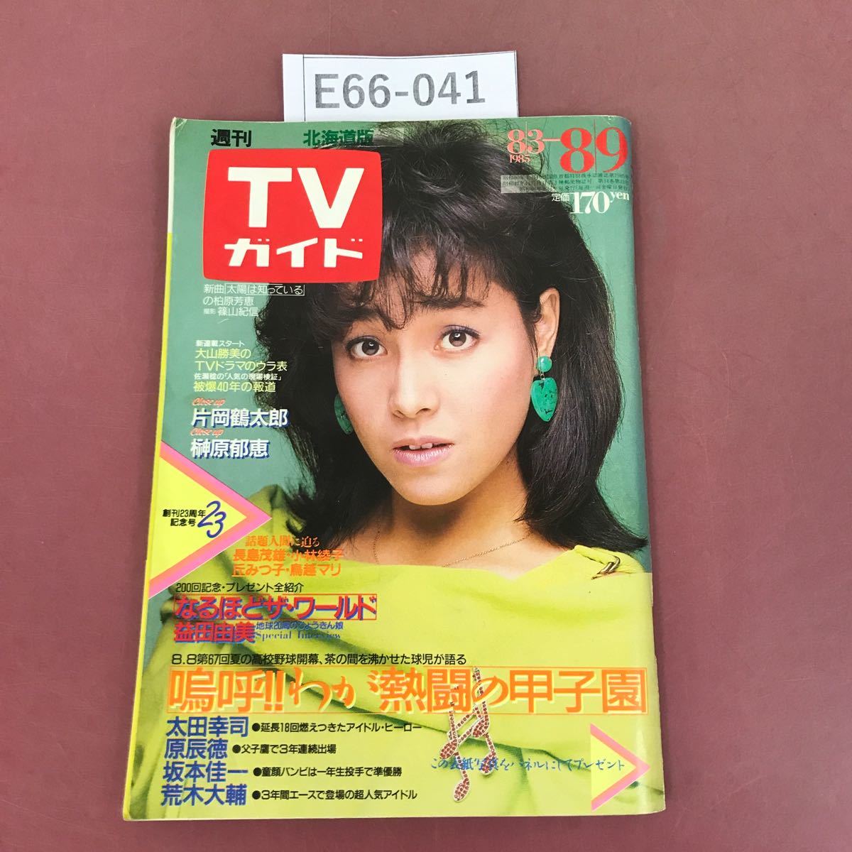 E66-041 週刊TVガイド 1183 北海道版 昭和60年8月9発行 創刊23周年記念号 表紙 菊池桃子 甲子園 _画像1