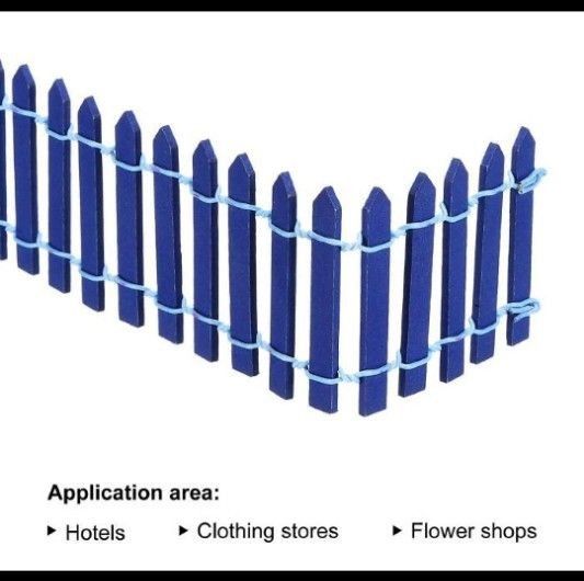 ミニチュア　フェンス 装飾フェンス ミニ木製装飾品 90cm ダークブルー