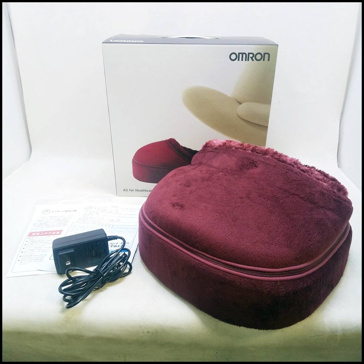 ● Omron Omlon Foot Massager Home Massager Wine Red HM-241-WR Операция OK Используется ● G2593
