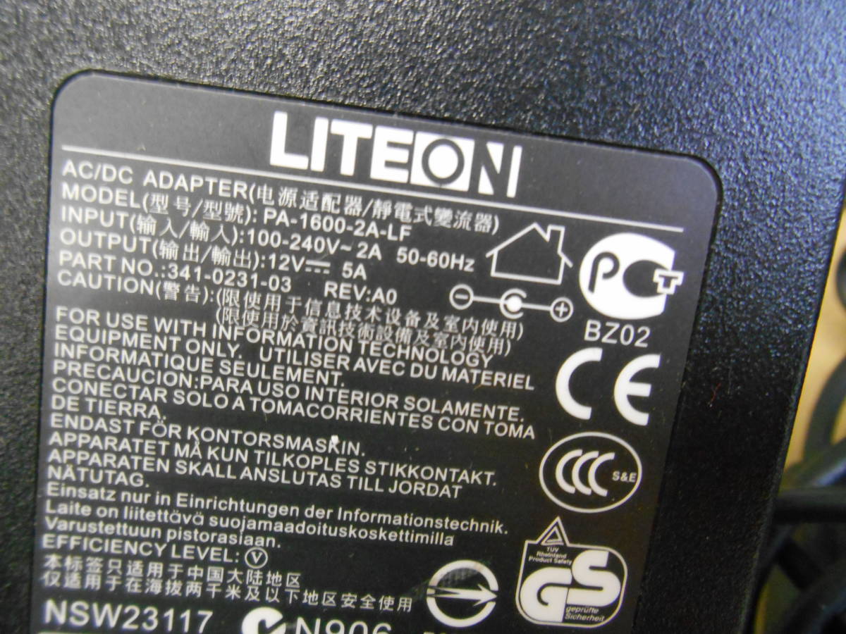 LITEON ACアダプタ PA-1600-2A-LF 12V=5A 外径5.5 内径2.6 (10