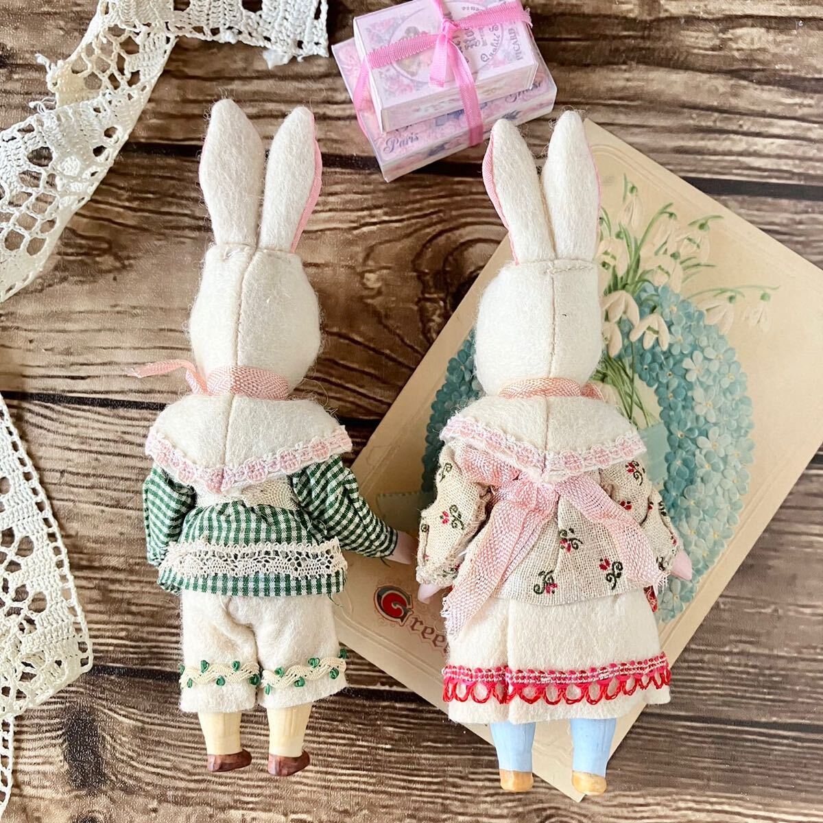 2体セット うさぎのミニョネット ドイツ ビスクドール 2体セット うさぎのミニョネット ドイツ ビスクドール