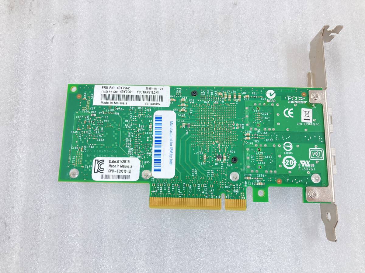 ★IBM 49Y7962 49Y7961 Dual Port 10GbE SFP+ Intel Ethernet Server Adapter X520★　動作品　_画像3