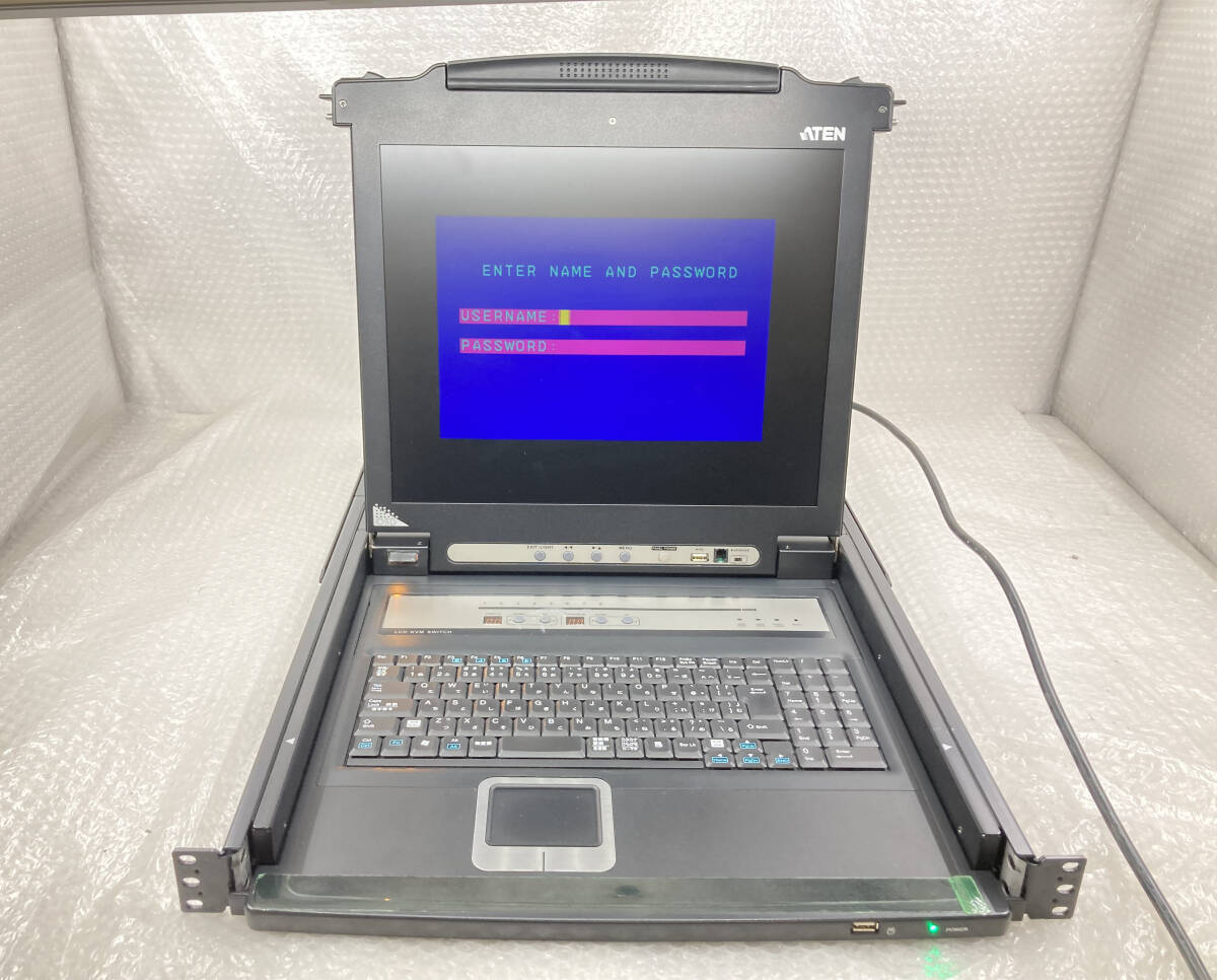 ★ATEN　8ポート コンソール　LCD一体型KVMPドロワー　CL5708M　中古品