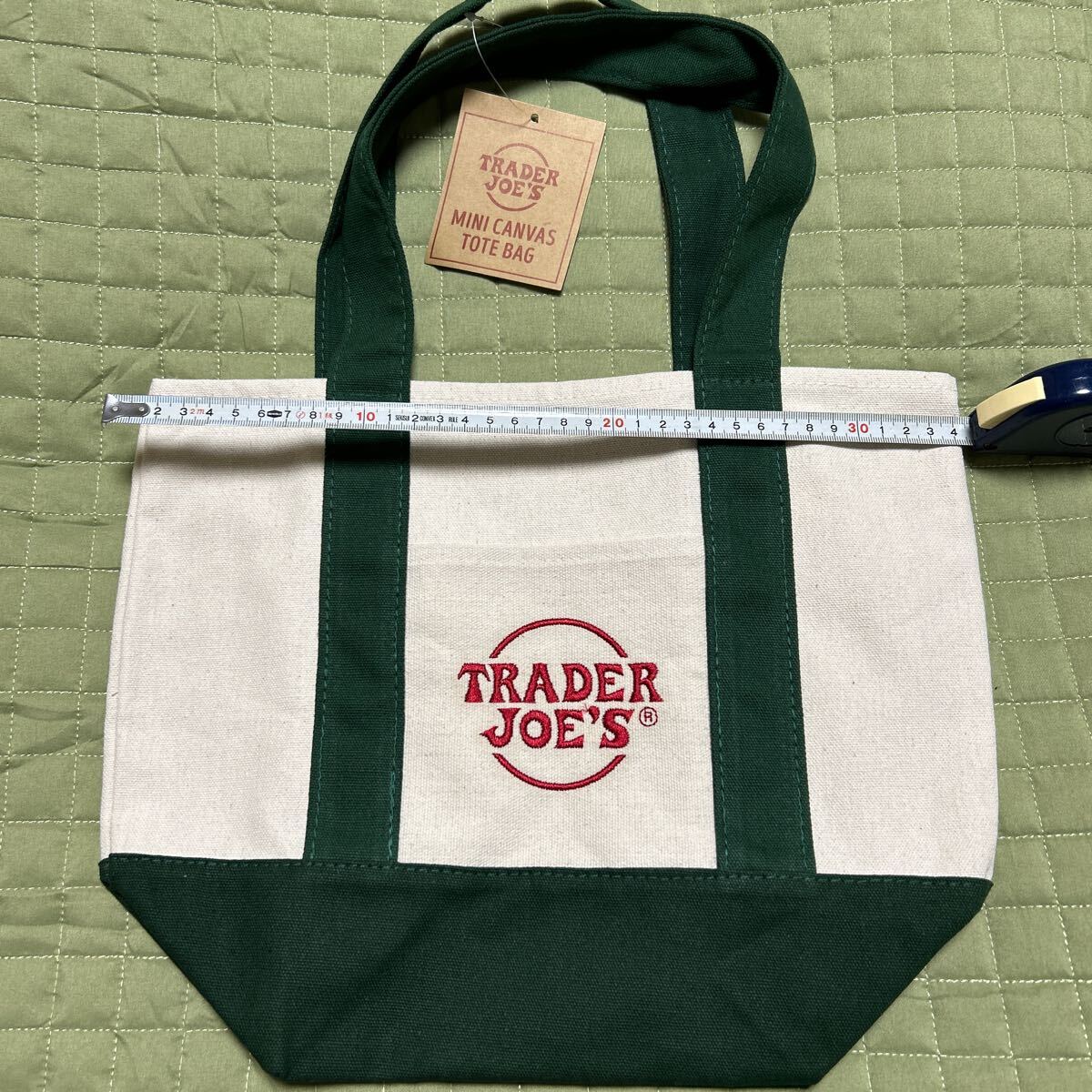 2024年新作ちょうど良いサイズTrader Joe's トレーダージョーズ エコバッグ ミニキャンバス生地グリーン_画像3