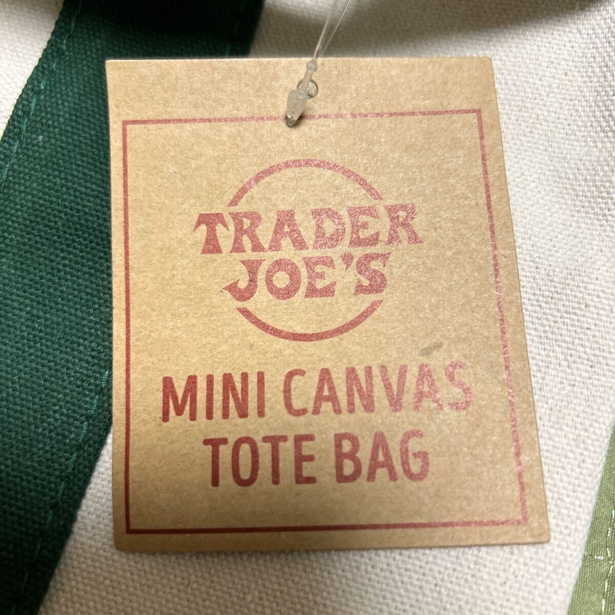 2024年新作ちょうど良いサイズTrader Joe's トレーダージョーズ エコバッグ ミニキャンバス生地グリーン_画像6