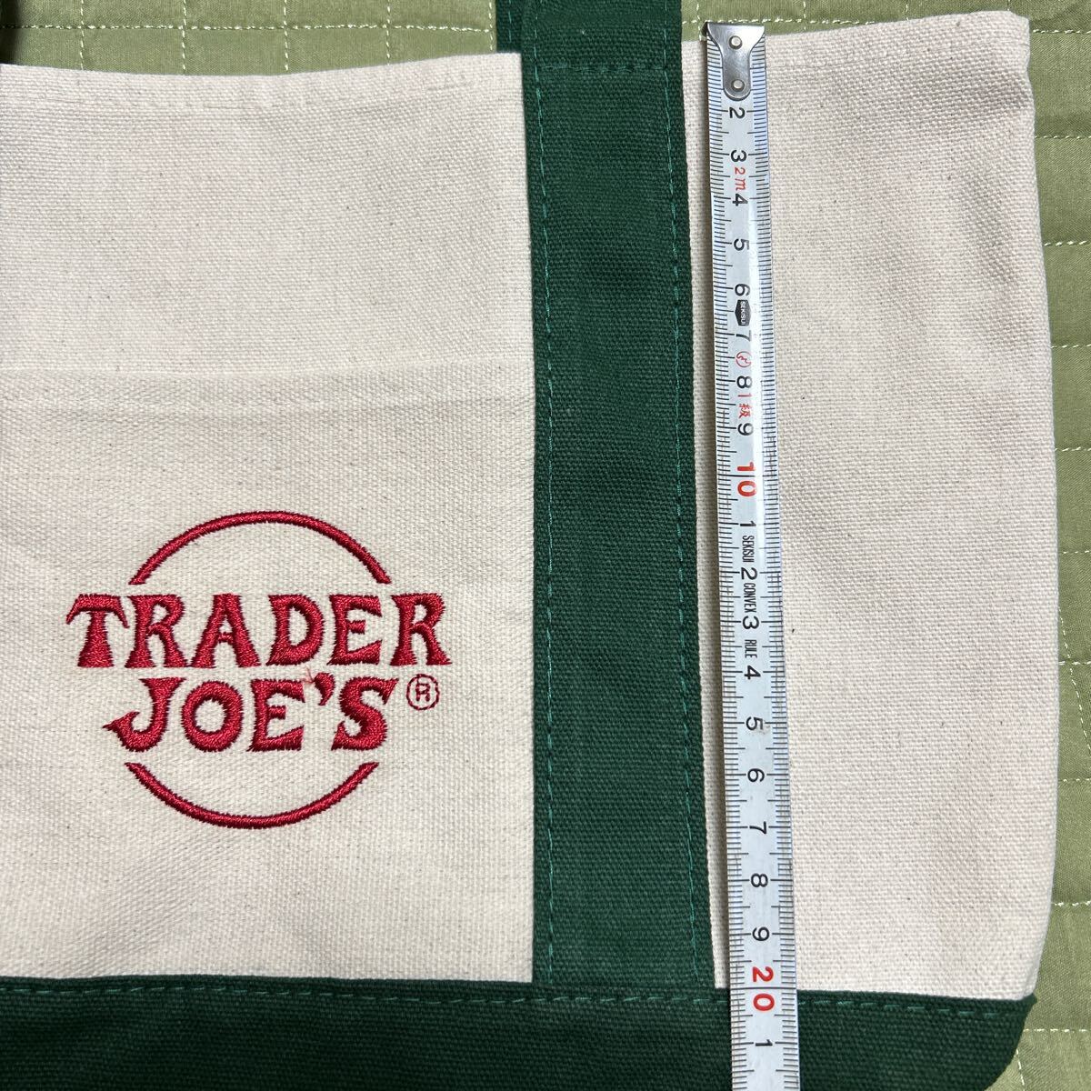 2024年新作ちょうど良いサイズTrader Joe's トレーダージョーズ エコバッグ ミニキャンバス生地グリーン_画像2