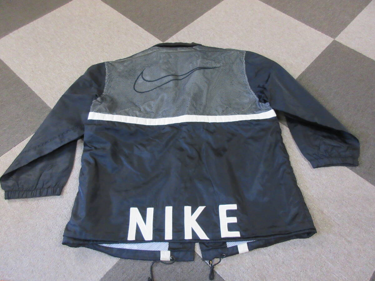 90s NIKE コーチジャケット L~XL 黒 メッシュ スウッシュ ナイロンジャケット ウィンドブレーカー ナイキ ヴィンテージ オールド 韓国製_画像1