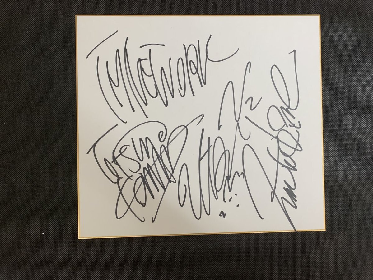 *P24/1 jpy ~ autograph autograph square fancy cardboard /TM NETWORK( Komuro Tetsuya, Utsunomiya Takashi, Kine Naoto )/ Haneda airport ..