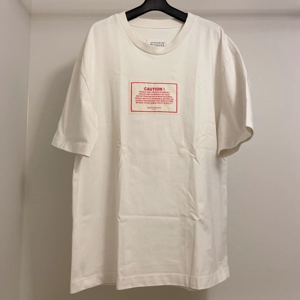 定価5万以上 メゾンマルジェラ Maison Margiela CAUTION オーバーサイズ ビッグシルエット 半袖Tシャツ サイズ48 白 ホワイト カットソー_画像2