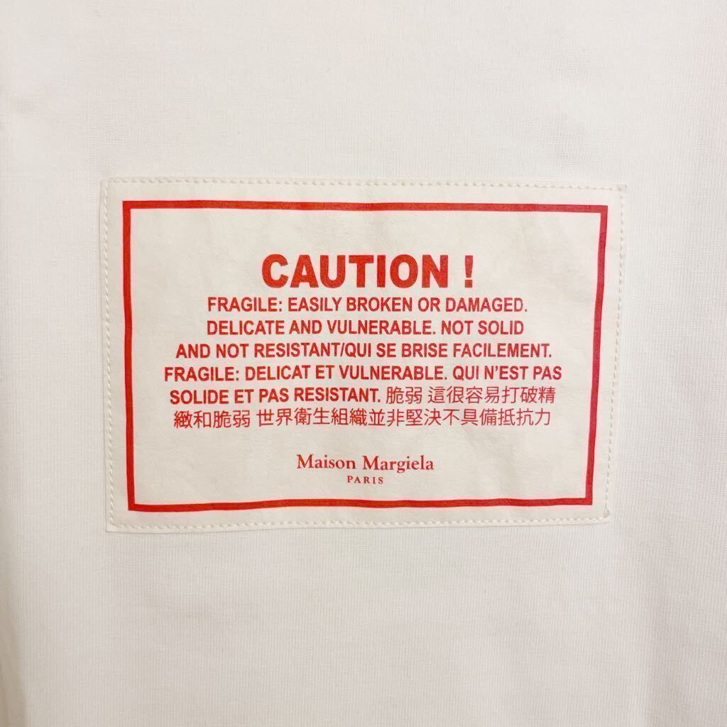 定価5万以上 メゾンマルジェラ Maison Margiela CAUTION オーバーサイズ ビッグシルエット 半袖Tシャツ サイズ48 白 ホワイト カットソー_画像3