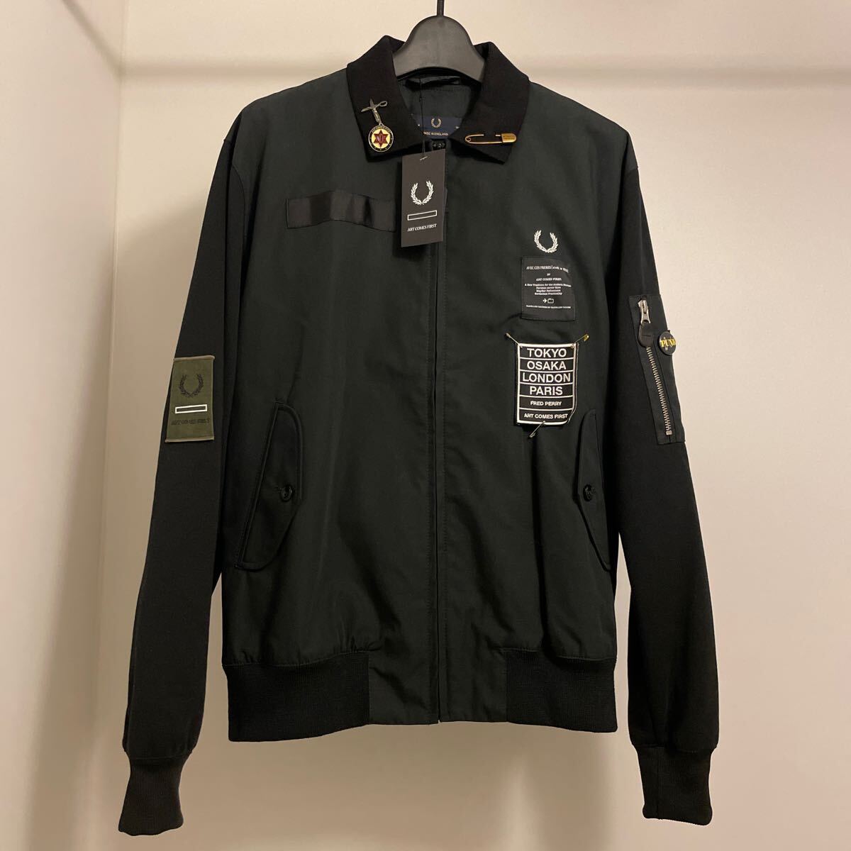 限定 新品 FRED PERRY ART COMES FIRST ACF フレッドペリー ハリントンジャケット 38 トラックジャケット アートカムズファースト ワッペン_画像1