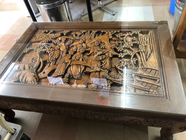 最新人気 中国古美術 工芸彫刻座卓 中古 センターテーブル 座敷机 木工、竹工芸