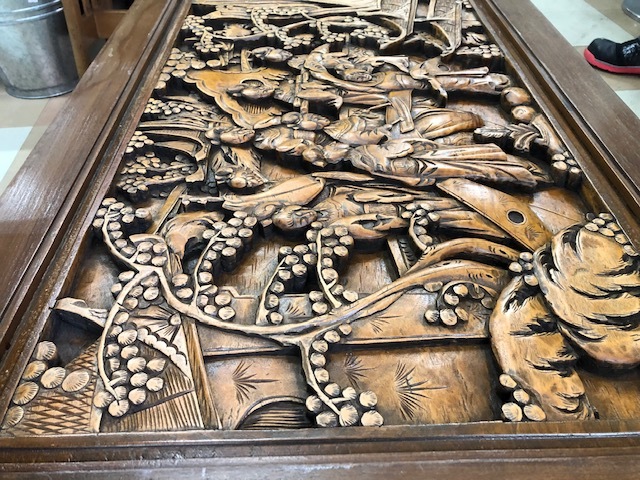 中国古美術 工芸彫刻座卓 座敷机 センターテーブル(木工、竹工芸 