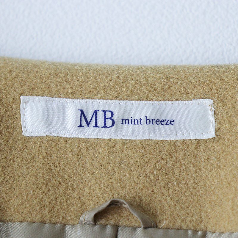 大きいサイズ ミントブリーズ MB MINT BREEZE ウール 切替ノーカラーコート 4L/ベージュ アウター【2400013764896】_画像6