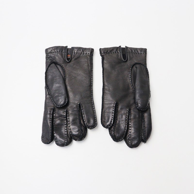  Mario poru tiger -noMARIOPORTOLANO cashmere × leather glove 7.5/ black [2400013766968]