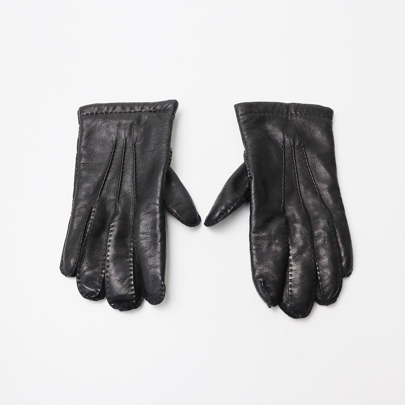  Mario poru tiger -noMARIOPORTOLANO cashmere × leather glove 7.5/ black [2400013766968]