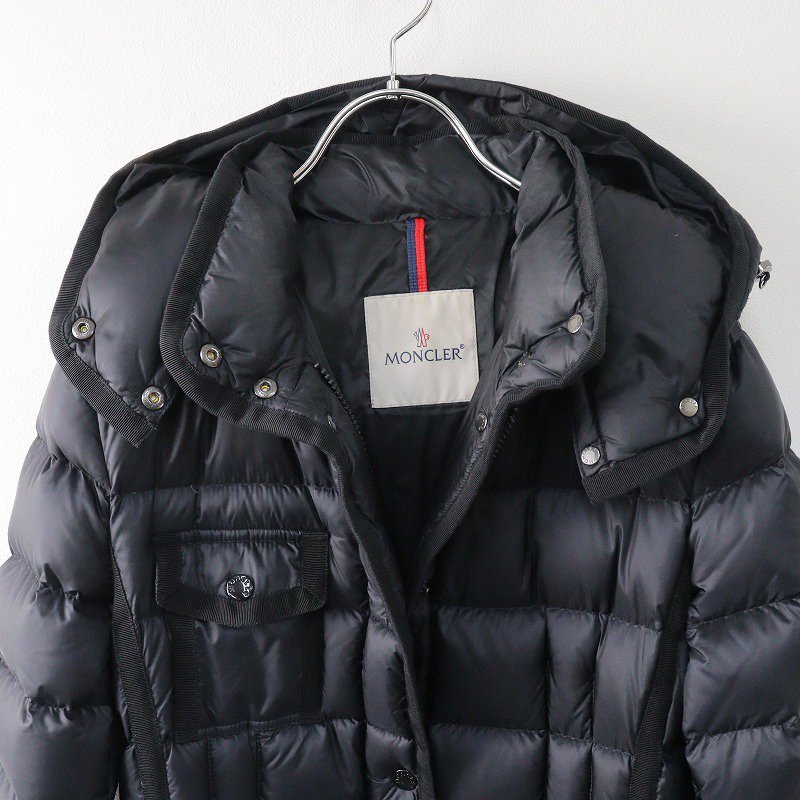 定番 人気アイテム 大きいサイズ モンクレール MONCLER HERMINE エルミンヌ フード付ダウンコート 2//ブラック nero ネロ【2400013754422】_画像3