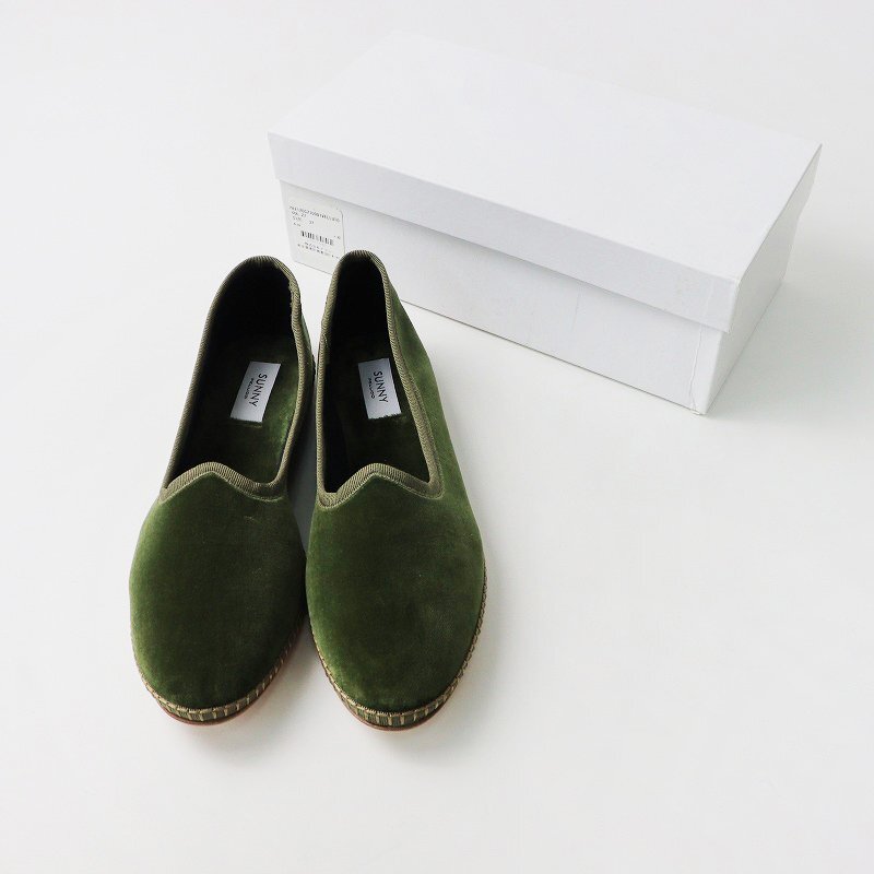 Неиспользованный Perry Cossa Pellico Sunny Slip-On Velluto Velvet Slip-On 37/Green [2400013777223]