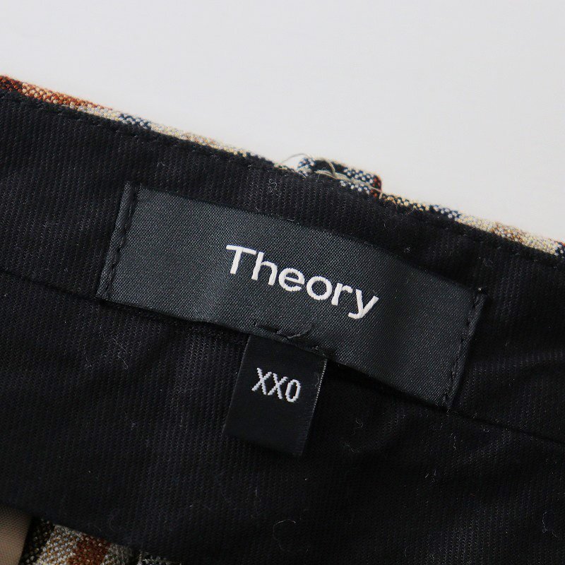 美品 セオリー Theory BISTRECH PLAID TAILORED TROUSER J クロップドパンツ XXO/ベージュ系 チェック【2400013775533】_画像7