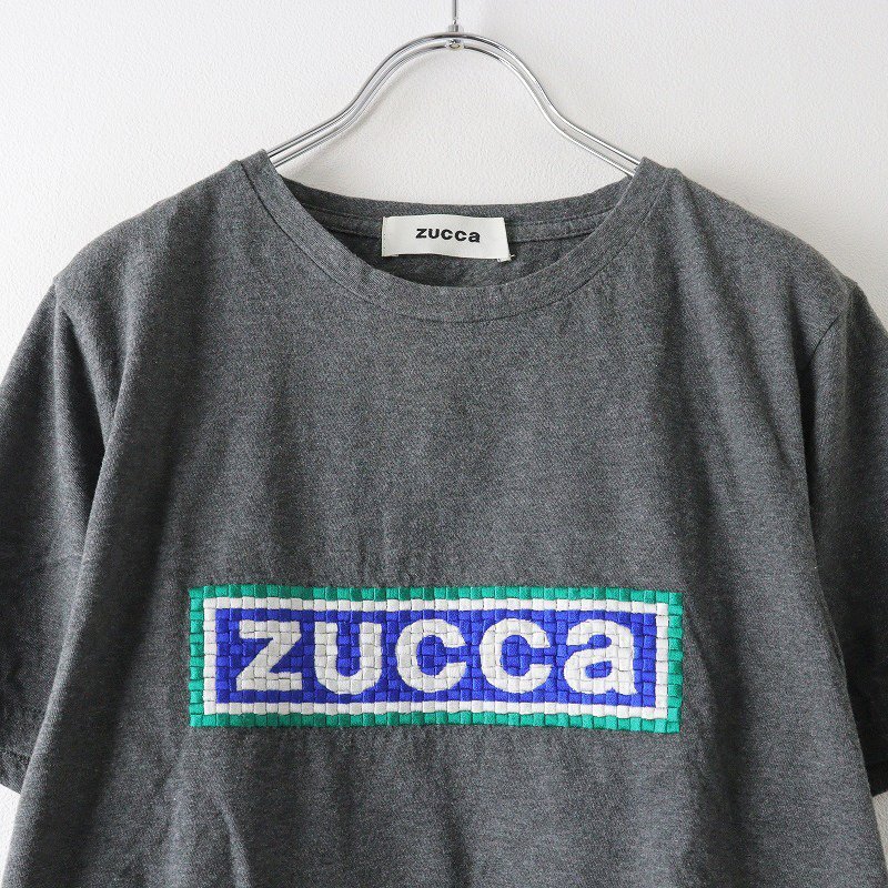ズッカ ZUCCa ロゴ刺繍Tシャツ M/チャコールグレー カットソー 半袖 トップス【2400013781053】_画像3
