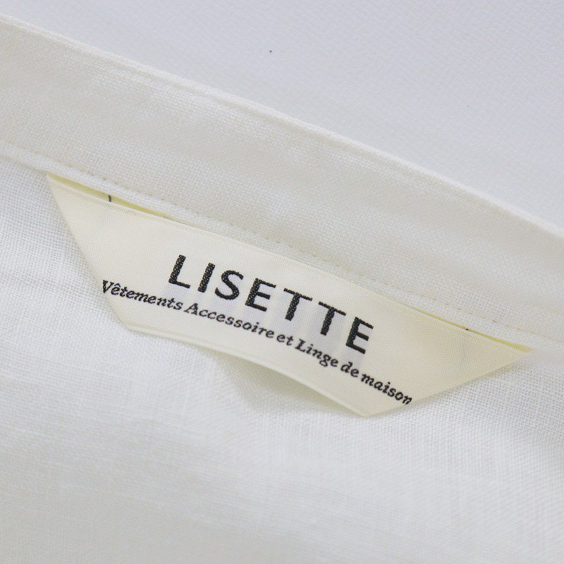 リゼッタ LISETTE リネン ノーカラーブラウス/オフホワイト トップス【2400013753135】_画像7