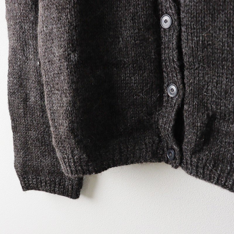  beautiful goods do-saDOSA alpaca 100% crew neck knitted cardigan 1/ gray feather woven is oli tops [2400013786485]