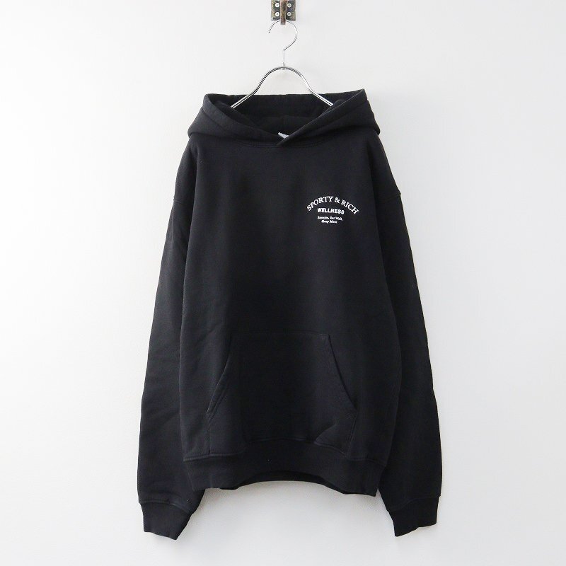 2021AW アパルトモン L'Appartement SPORTY&RICH WELLNESS STUDIO HOODIE SWEAT/ブラック フーディー【2400013790352】_画像1