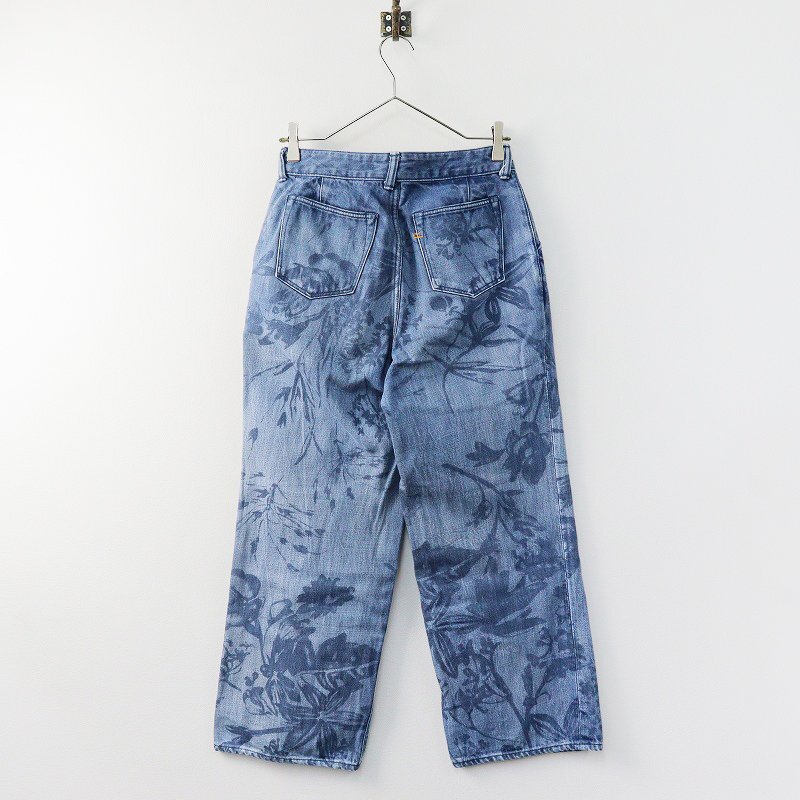  four tea five a-ru45R cotton floral print Denim pants 2/ blue bottoms 45rpm[2400013793346]