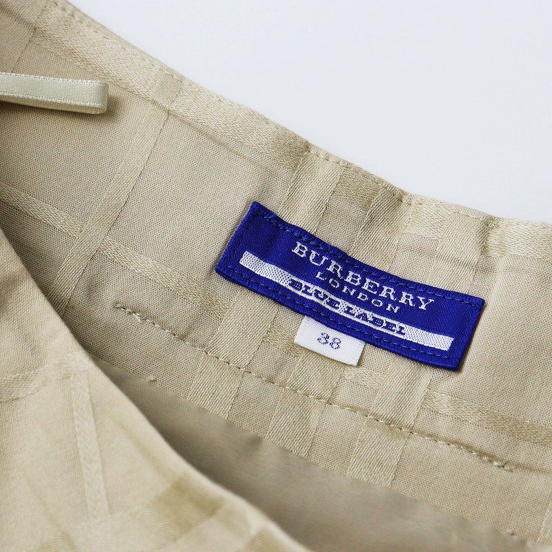 バーバリーブルーレーベル BURBERRY BLUE LABEL コットン チェックフレアスカート 38/ベージュ ボトムス【2400013789189】の画像7