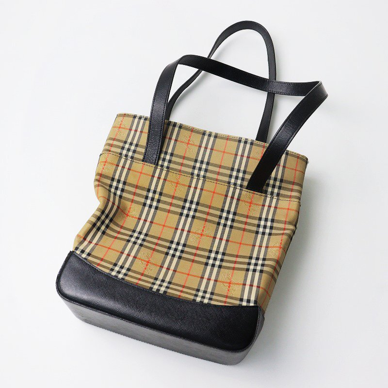 バーバリー BURBERRY ノバチェック バケツ トートバッグ/ベージュ 鞄 手提げ【2400013786089】_画像2