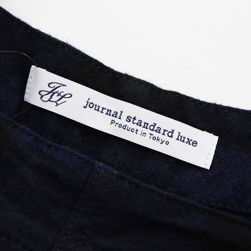 22AW ジャーナルスタンダードラックス JOURNAL STANDARD LUXE ブロックチェック フィッシャーオーバーオール/ネイビー【2400013710299】の画像8